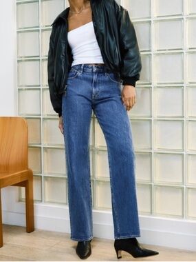 Abercrombie & Fitch Blue High-Rise Wide Leg Jeans